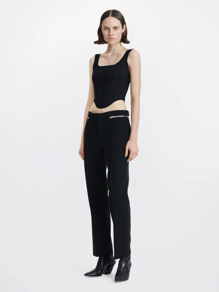 Dion Lee Core SLIM ZIP WAIST PANT Black 8211 Shop