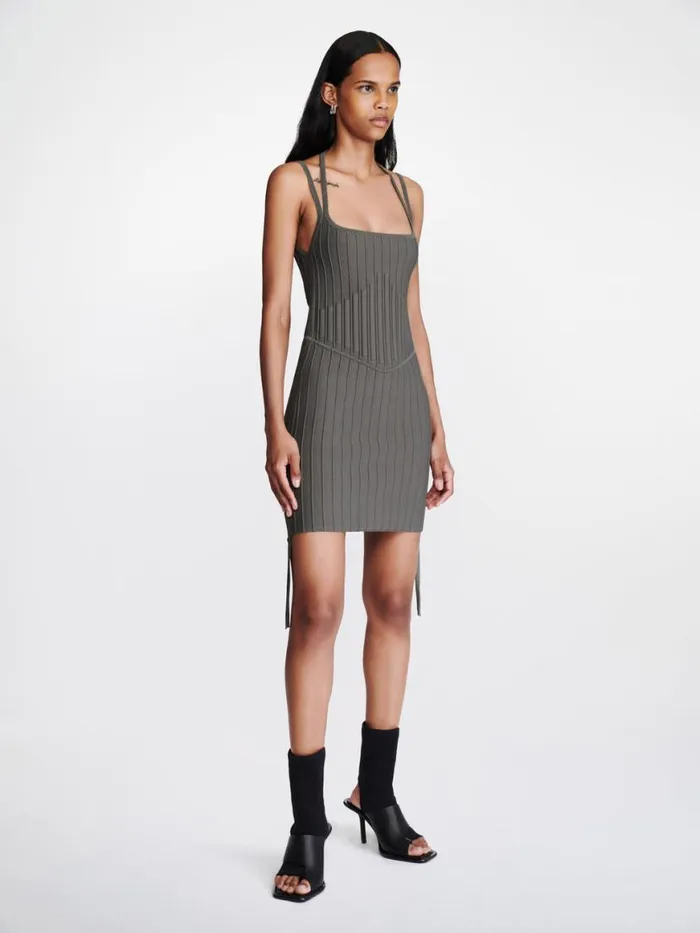 Dion Lee Dresses VENTRAL COMPACT CORSET MINI DRESS Mercury 8211 Shop