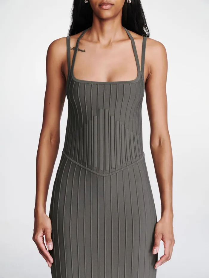 Dion Lee Dresses VENTRAL COMPACT CORSET MINI DRESS Mercury 8211 Shop