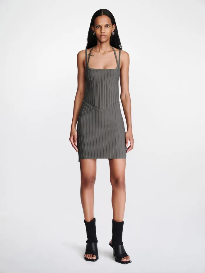 Dion Lee Dresses VENTRAL COMPACT CORSET MINI DRESS Mercury 8211 Shop