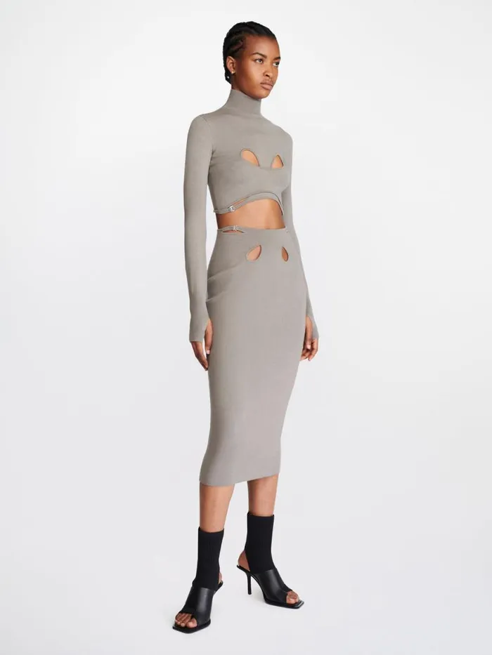 Dion Lee Knitwear MOBIUS LOOP LS TOP Dark Cement 8211 Shop