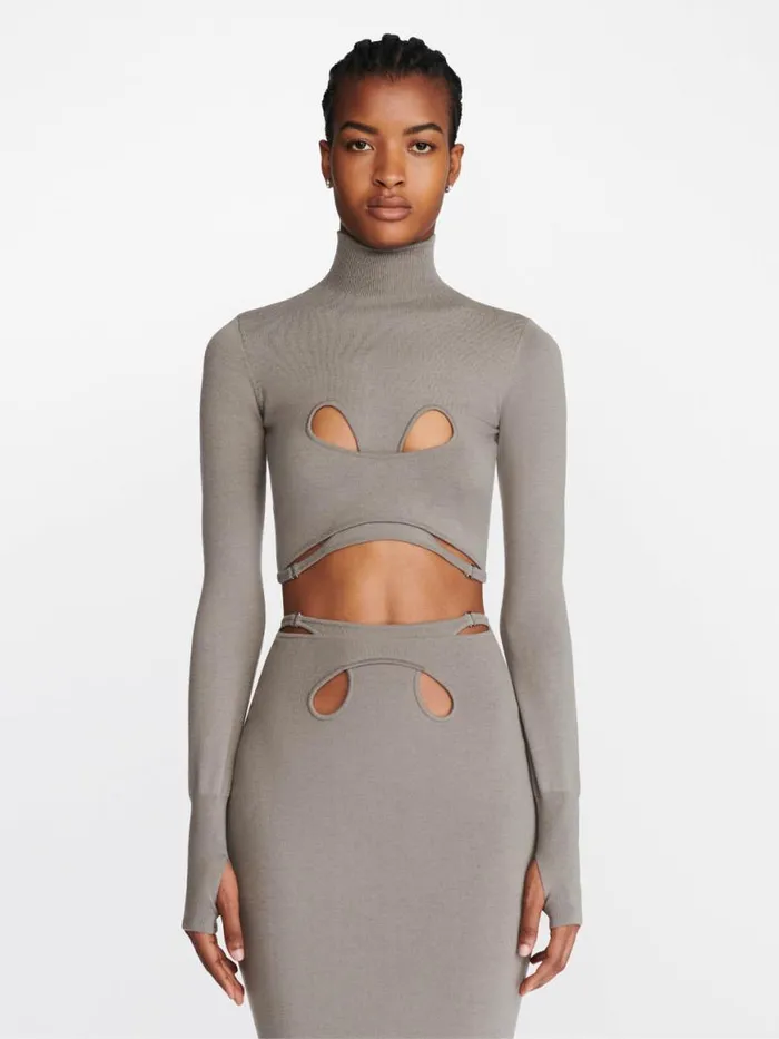 Dion Lee Knitwear MOBIUS LOOP LS TOP Dark Cement 8211 Shop