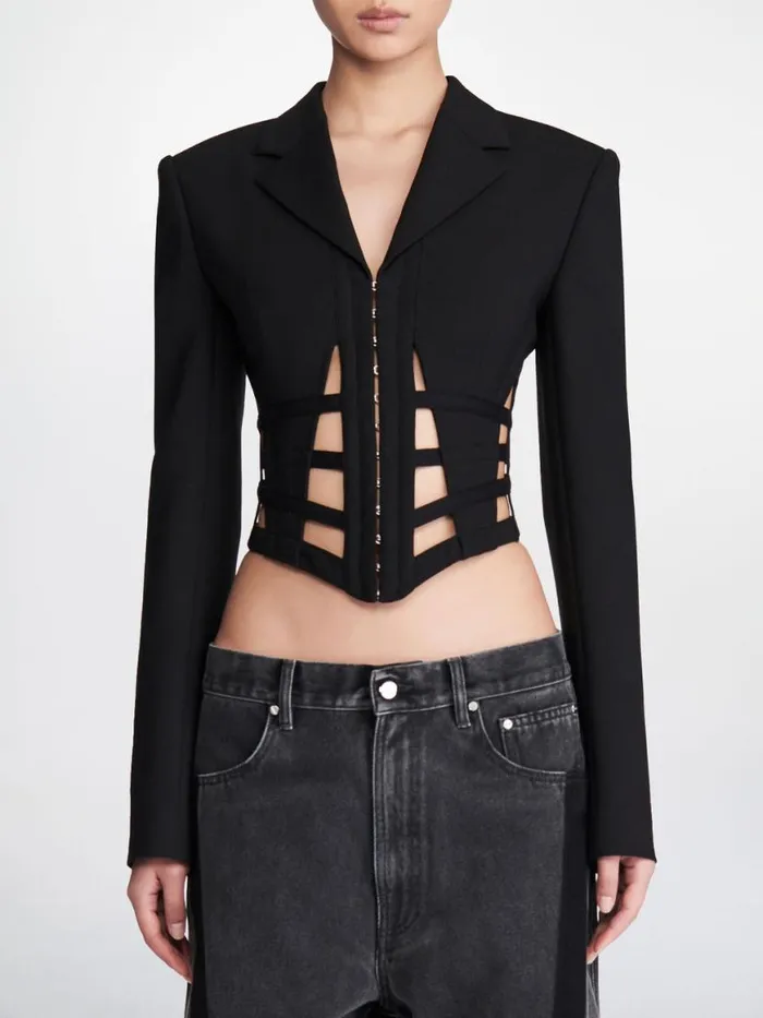 Dion Lee Outerwear CAGE CORSET BLAZER Black 8211 Shop