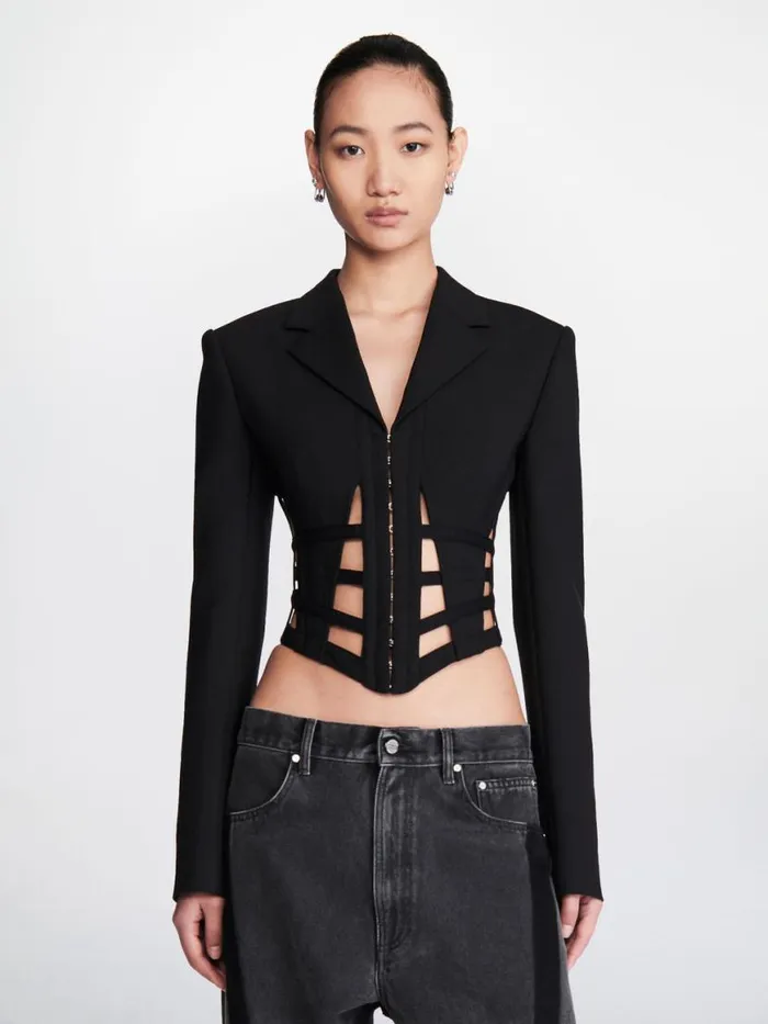 Dion Lee Outerwear CAGE CORSET BLAZER Black 8211 Shop