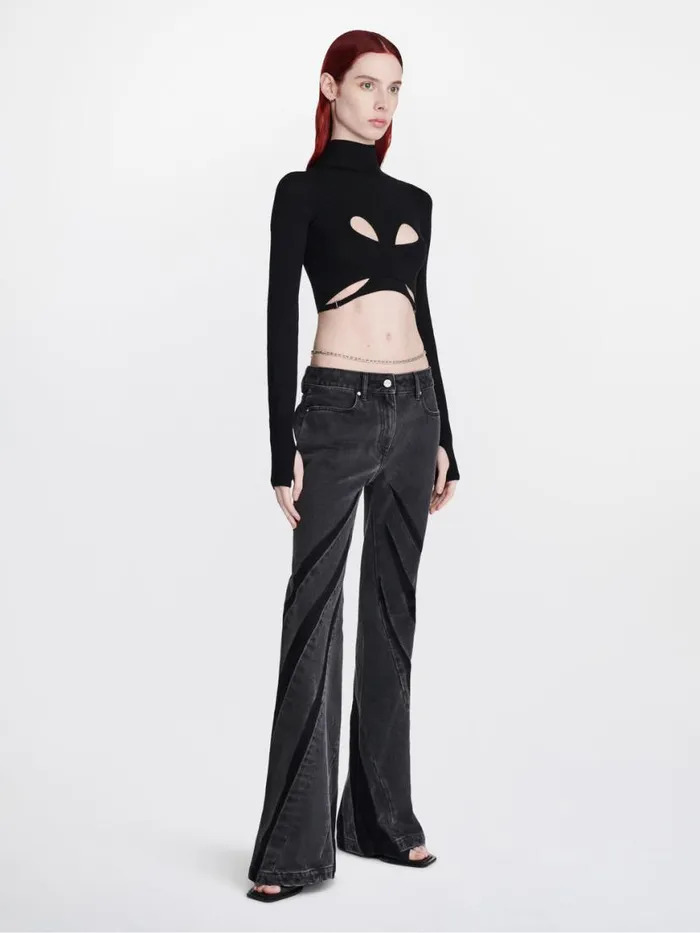 Dion Lee Pants DARTED BOOTCUT JEAN Washed Black 8211 Shop