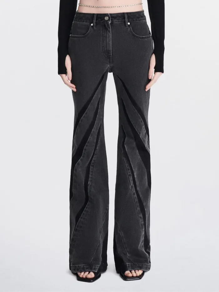 Dion Lee Pants DARTED BOOTCUT JEAN Washed Black 8211 Shop