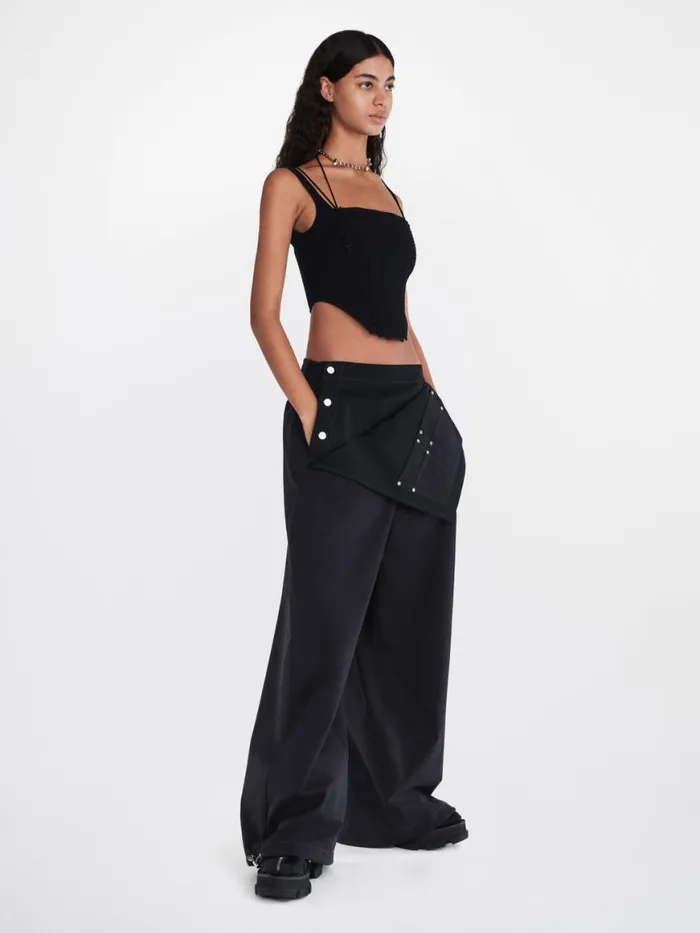 Dion Lee Pants FOLDOVER PARACHUTE PANT Black 8211 UnisexShop