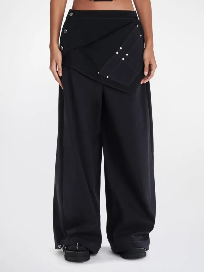 Dion Lee Pants FOLDOVER PARACHUTE PANT Black 8211 UnisexShop