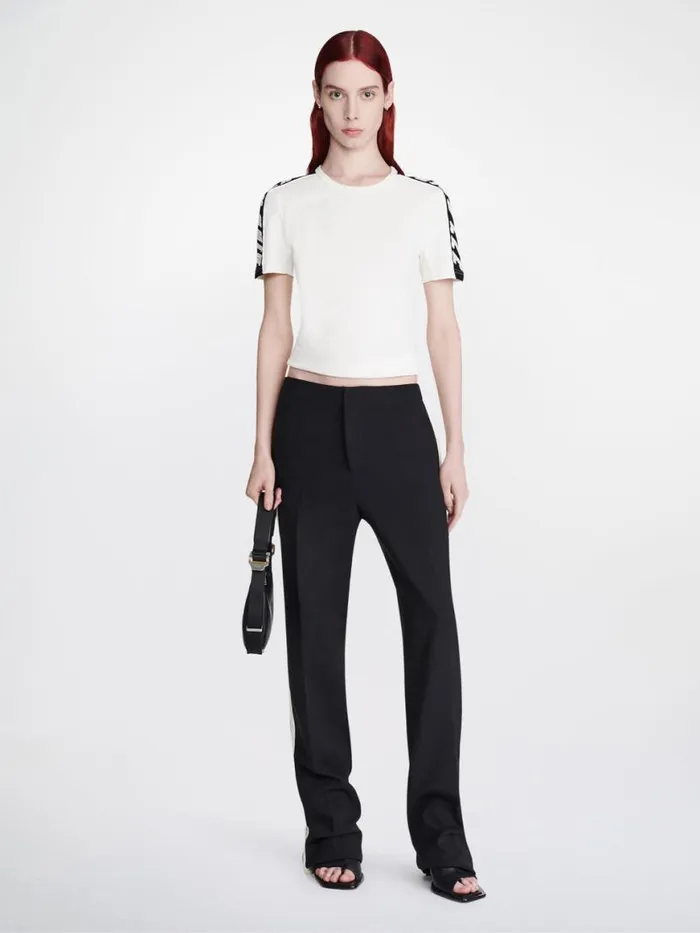 Dion Lee Tops APPLIQUE SLIM TEE Ivoryblack 8211 UnisexShop