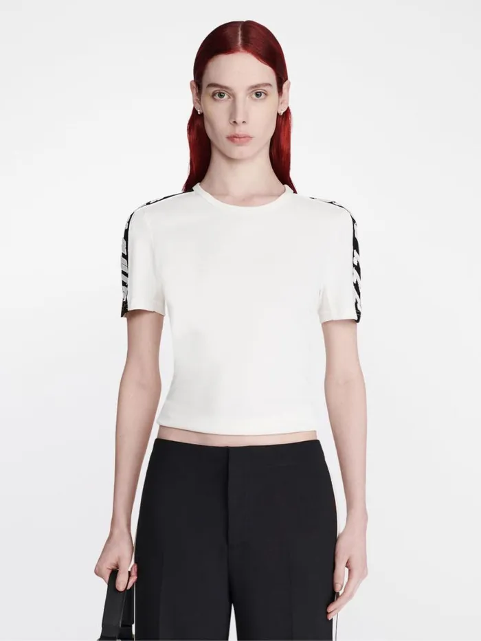 Dion Lee Tops APPLIQUE SLIM TEE Ivoryblack 8211 UnisexShop