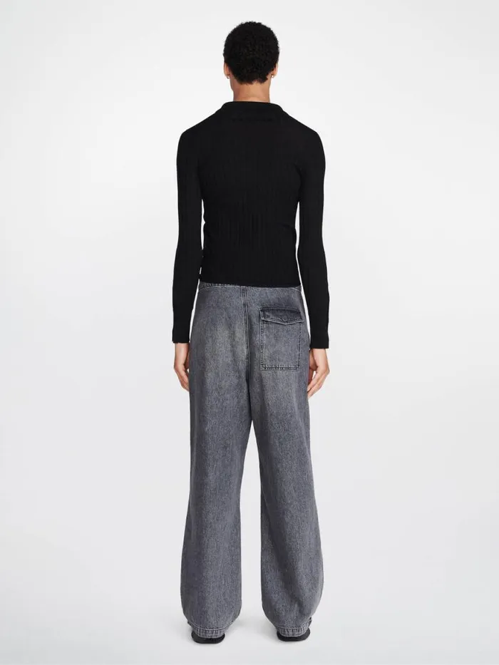 Dion Lee Tops MERINO POLO SWEATER Black 8211 UnisexShop