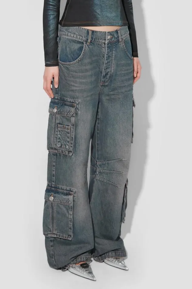 Dirt Bath Cargo Denim Trousers Blue Women MISBHV Trousers