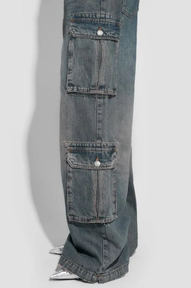 Dirt Bath Cargo Denim Trousers Blue Women MISBHV Trousers