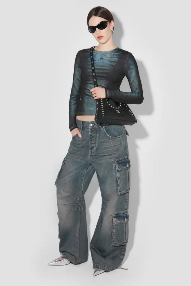 Dirt Bath Cargo Denim Trousers Blue Women MISBHV Trousers