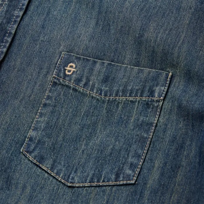 Dirty Denim Western Shirt Blue Men Stetson Western Shirts