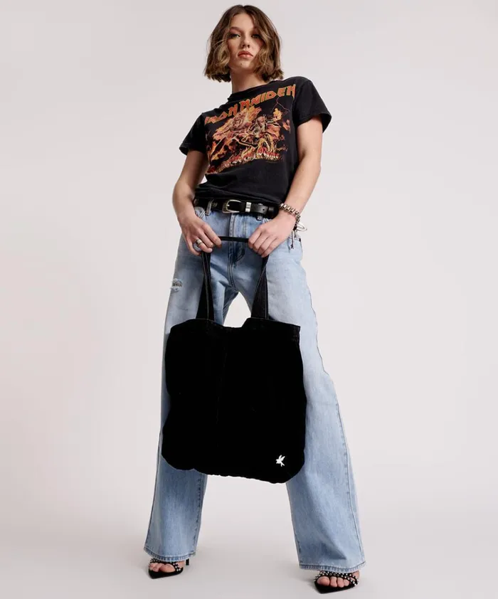 DOUBLE BASS DENIM TOTE Women One Teaspoon Bags
