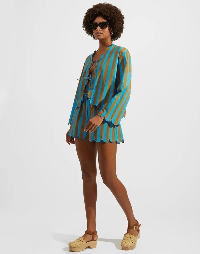 Double Dutch Jacket Embroidered Riviera Turchese Women La Double J Shirts and Tops