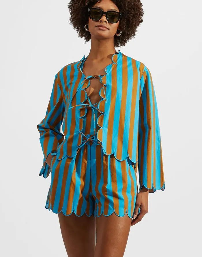 Double Dutch Jacket Embroidered Riviera Turchese Women La Double J Shirts and Tops Double Dutch Jacket Embroidered Riviera Turchese Women La Double J Shirts and Tops
