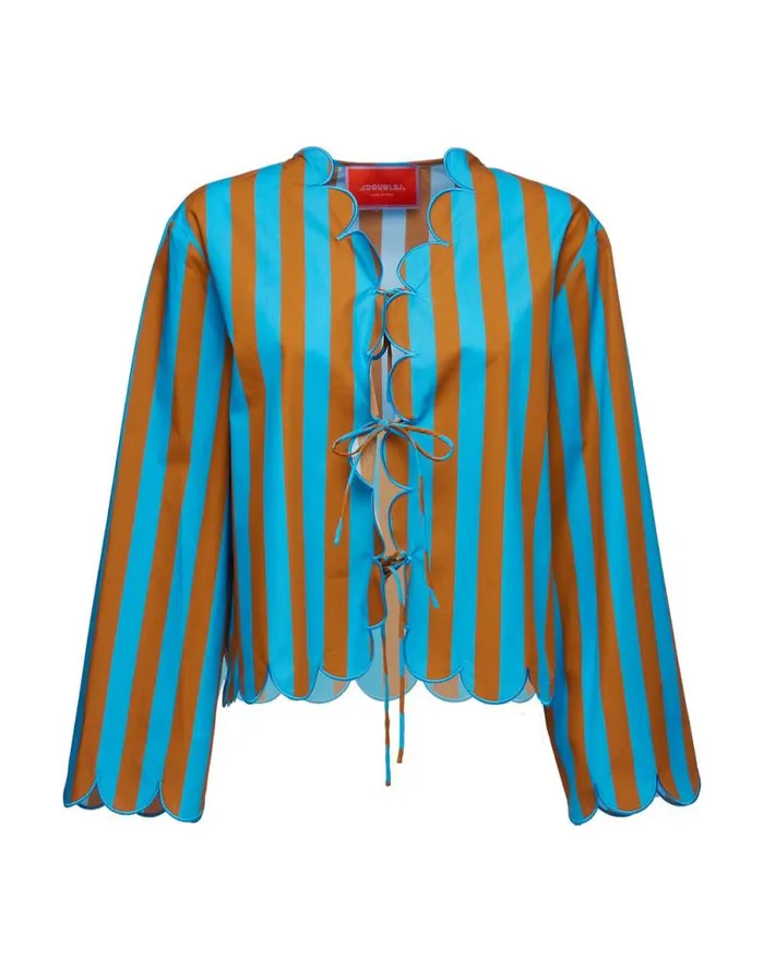 Double Dutch Jacket Embroidered Riviera Turchese Women La Double J Shirts and Tops Double Dutch Jacket Embroidered Riviera Turchese Women La Double J Shirts and Tops