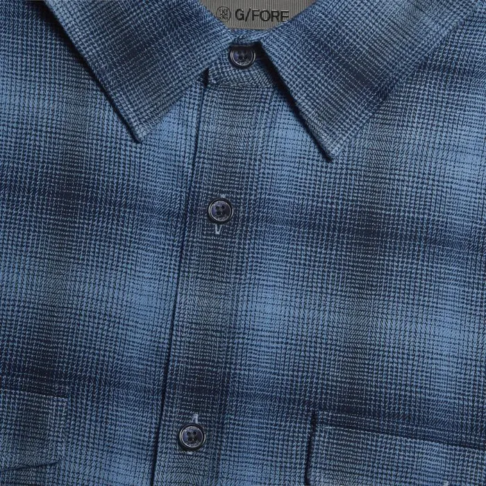 Dress Shirts Men GFORE SHADOW PLAID BRUSHED DRESS SHIRT Racer Dress Shirts Men GFORE SHADOW PLAID BRUSHED DRESS SHIRT Racer