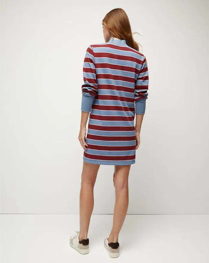 Dresses Shop Veronica Beard Cenda RugbyStriped Mini Dress Oxford Blue Multi