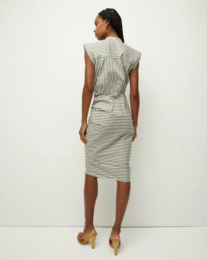 Dresses Shop Veronica Beard Ruched Shirtdress Bright Armywhite