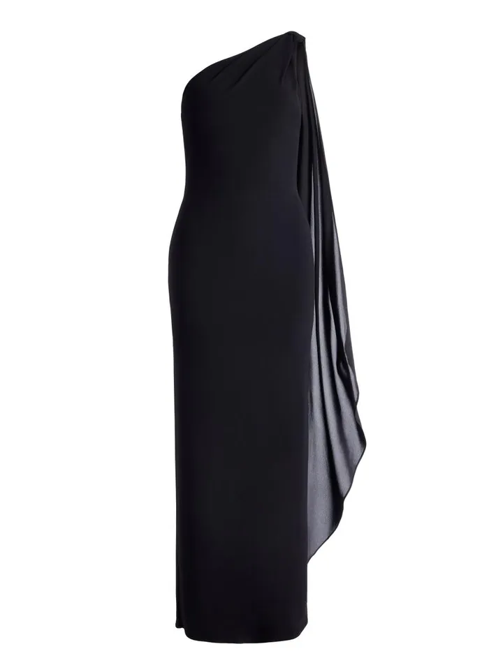 Dresses Women Alice Olivia ANJA ONE SHOULDER DRAPED MAXI DRESS Black
