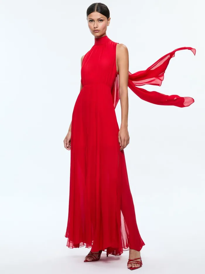 Dresses Women Alice Olivia DITA COWL BACK GODET MAXI DRESS Bright Boysenberry Dresses Women Alice Olivia DITA COWL BACK GODET MAXI DRESS Bright Boysenberry