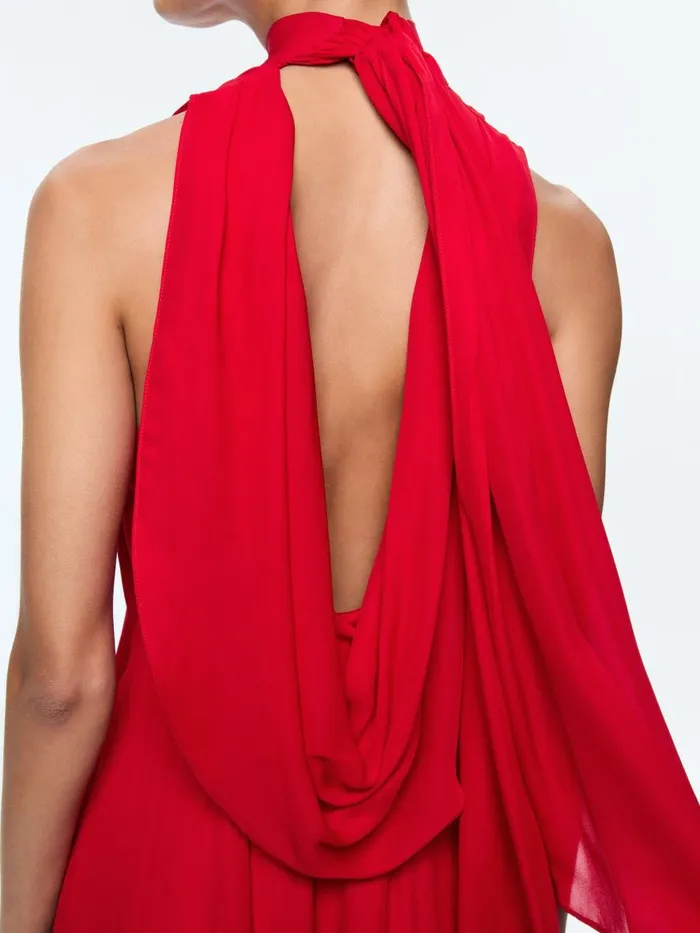 Dresses Women Alice Olivia DITA COWL BACK GODET MAXI DRESS Bright Boysenberry