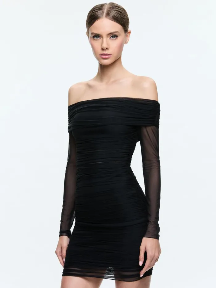 Dresses Women Alice Olivia ISADOLA OFF THE SHOULDER MINI DRESS Black