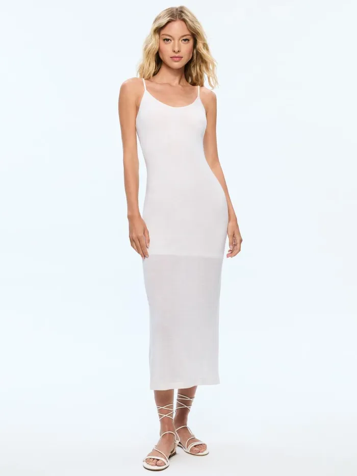 Dresses Women Alice Olivia KALISA KNIT SLIP DRESS Soft White