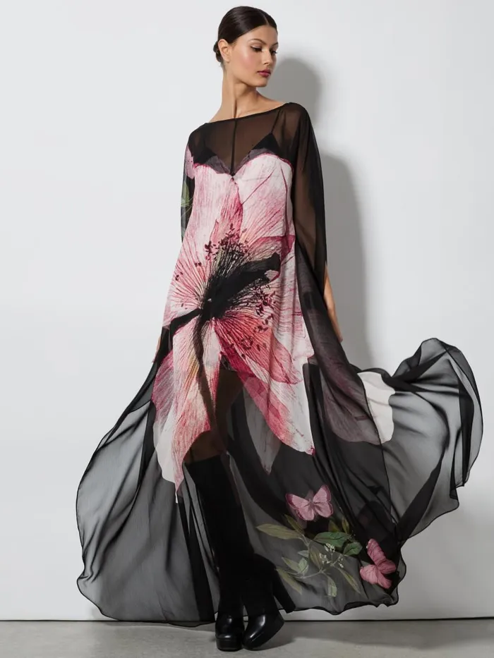 Dresses Women Alice Olivia LINN CAPE MAXI DRESS Luna Floral