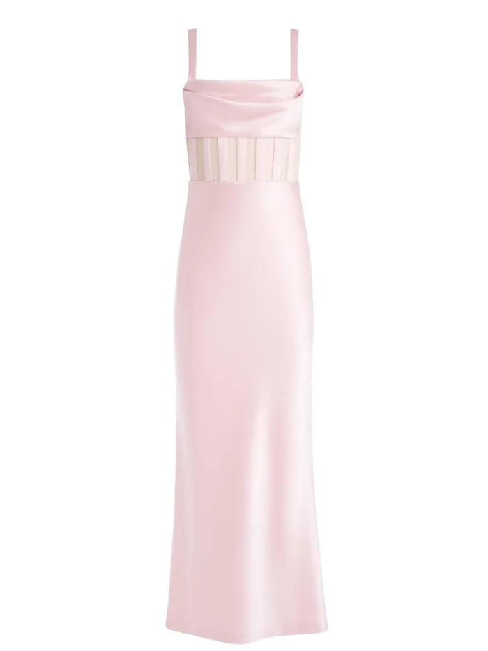 Dresses Women Alice Olivia VALENTINA DRAPED CORSET MAXI DRESS Almond
