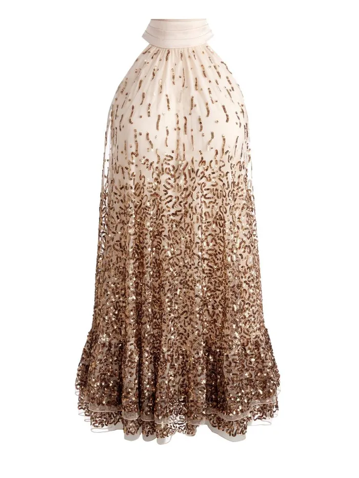 Dresses Women Alice Olivia ZENON EMBELLISHED MINI DRESS Pearl Blushrose Gold