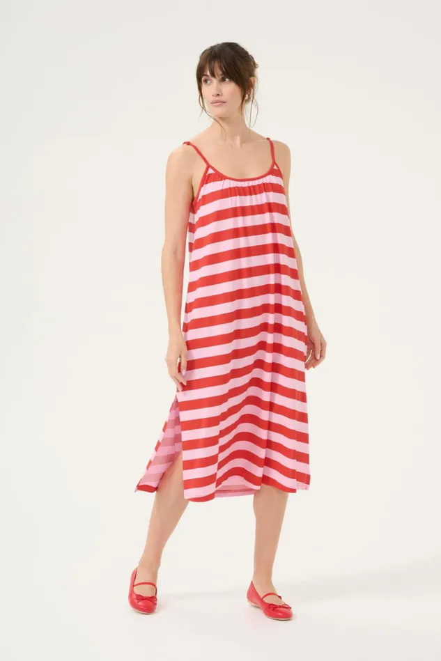 Dresses Women CULTURE CUbenzo Dress Fiery Redlilac Sachet Stripe