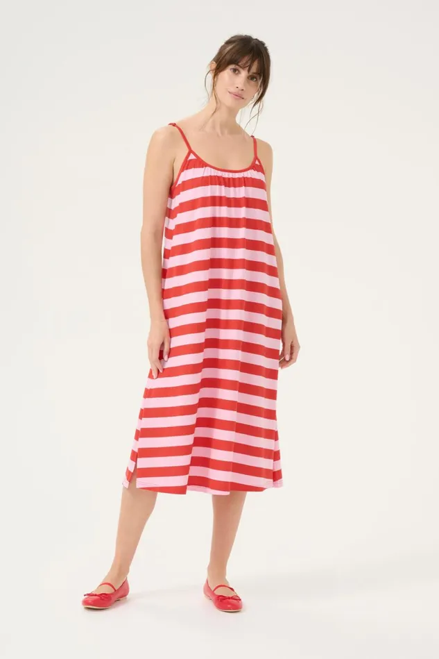 Dresses Women CULTURE CUbenzo Dress Fiery Redlilac Sachet Stripe