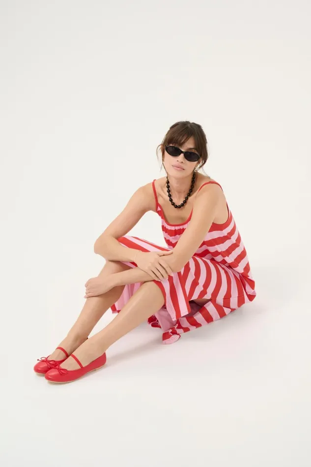 Dresses Women CULTURE CUbenzo Dress Fiery Redlilac Sachet Stripe