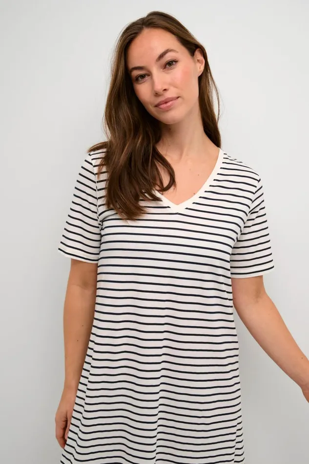 Dresses Women CULTURE CUdeia Dress Whitesalute Stripe
