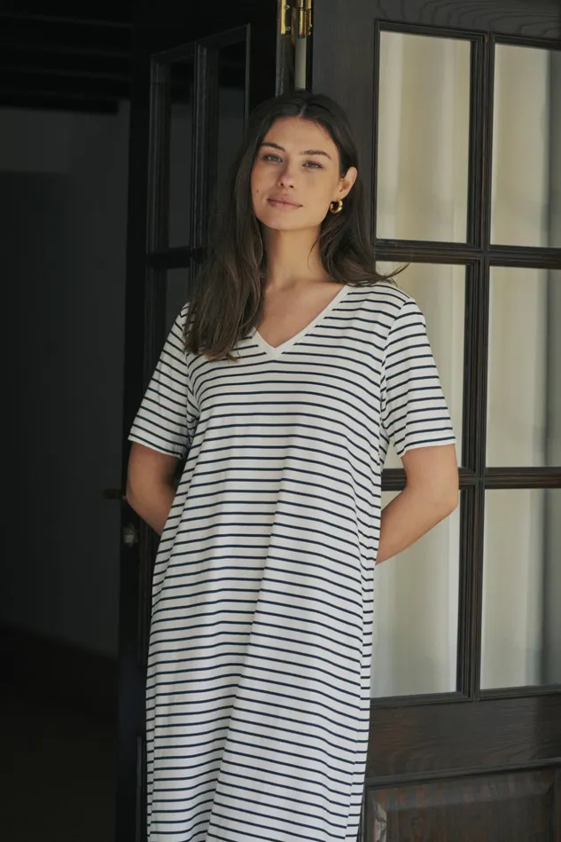 Dresses Women CULTURE CUdeia Dress Whitesalute Stripe