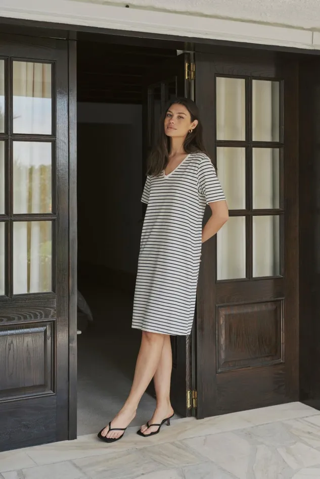 Dresses Women CULTURE CUdeia Dress Whitesalute Stripe