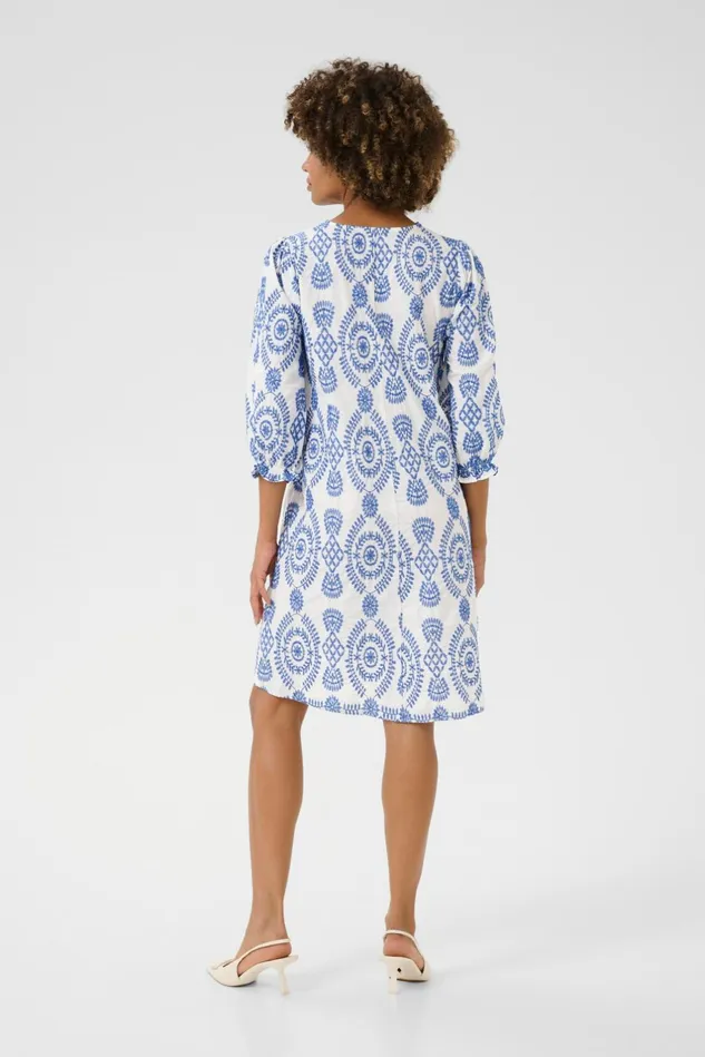 Dresses Women CULTURE CUtia Dress With Embroidery Bluewhite