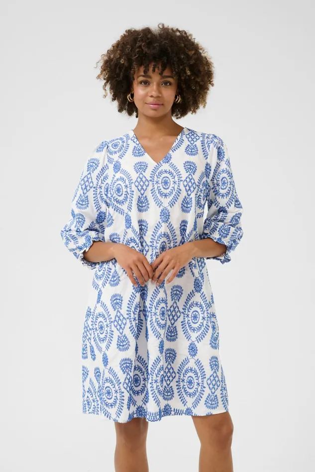 Dresses Women CULTURE CUtia Dress With Embroidery Bluewhite