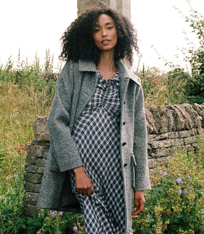 Dresses Women DEN Gwyneira Dress Navy Countryside Plaid Dresses Women DEN Gwyneira Dress Navy Countryside Plaid