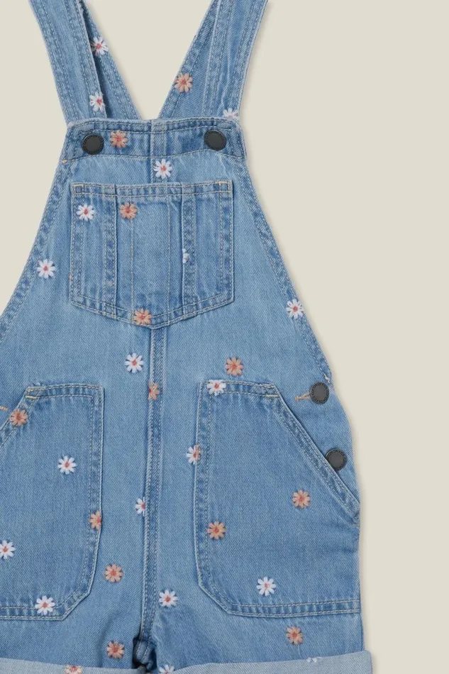 Edith Denim Shortall Faded Vintage Washfloral Embroidery Girls Cotton On Dresses Edith Denim Shortall Faded Vintage Washfloral Embroidery Girls Cotton On Dresses