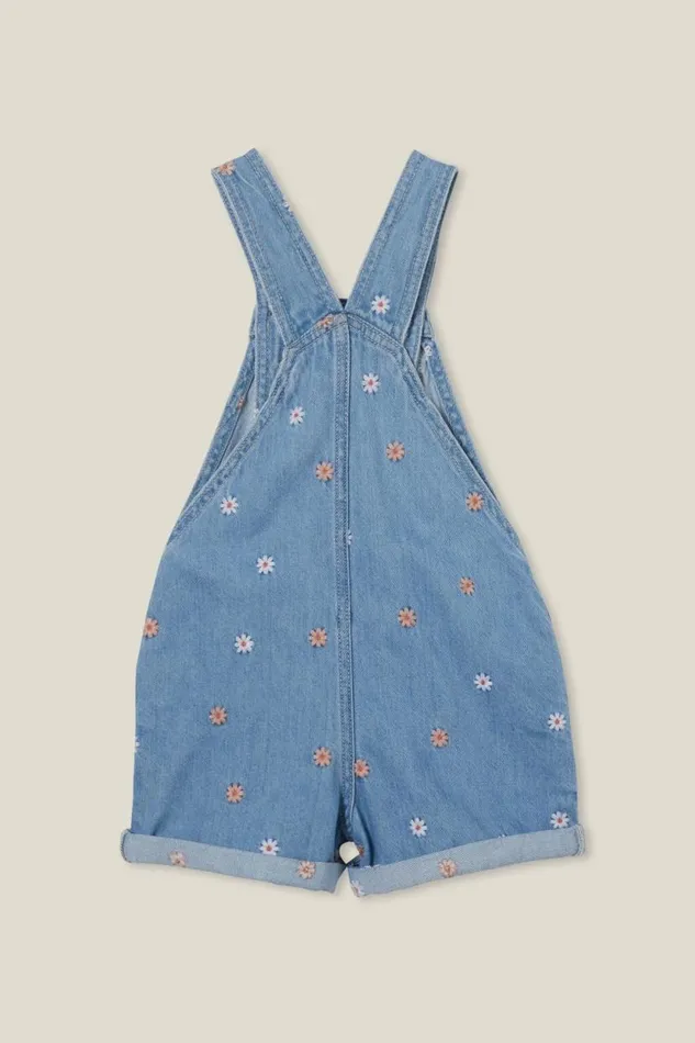 Edith Denim Shortall Faded Vintage Washfloral Embroidery Girls Cotton On Dresses Edith Denim Shortall Faded Vintage Washfloral Embroidery Girls Cotton On Dresses