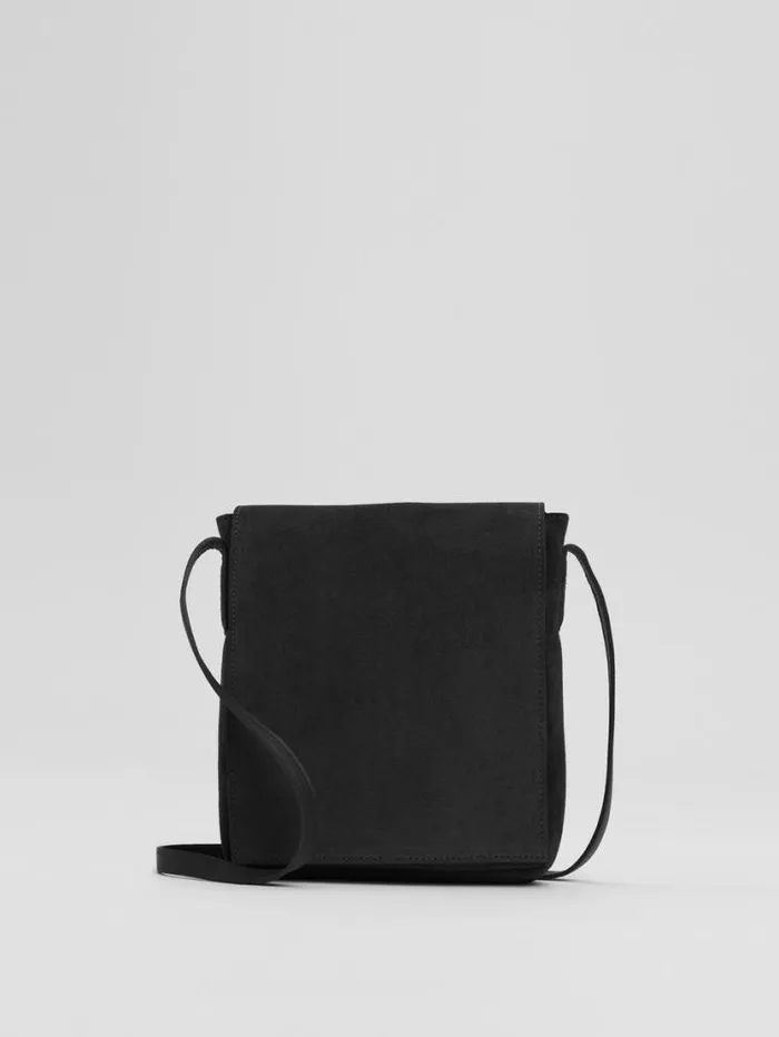 Eileen Fisher Accessories Italian Suede Square Crossbody Bag Black 8211 Shop