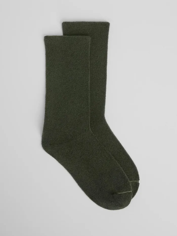 Eileen Fisher Accessories Loopy Terry Cotton CrewSock Seaweed 8211 Shop