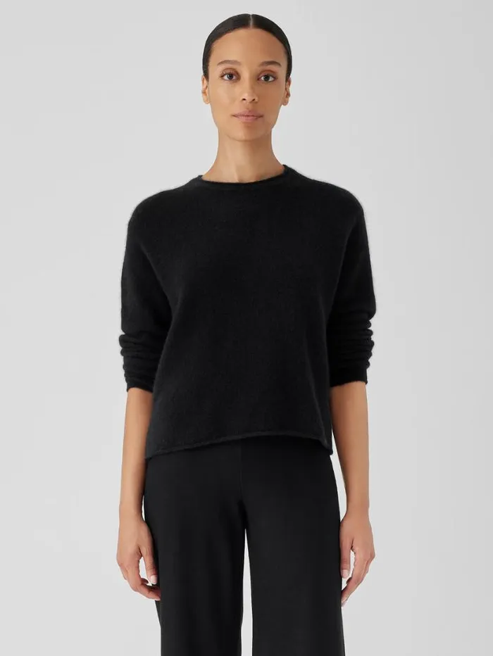 Eileen Fisher Extended Sizing 1X3X Cashmere Silk Bliss Crew Neck Top Black 8211 Shop Eileen Fisher Extended Sizing 1X3X Cashmere Silk Bliss Crew Neck Top Black 8211 Shop