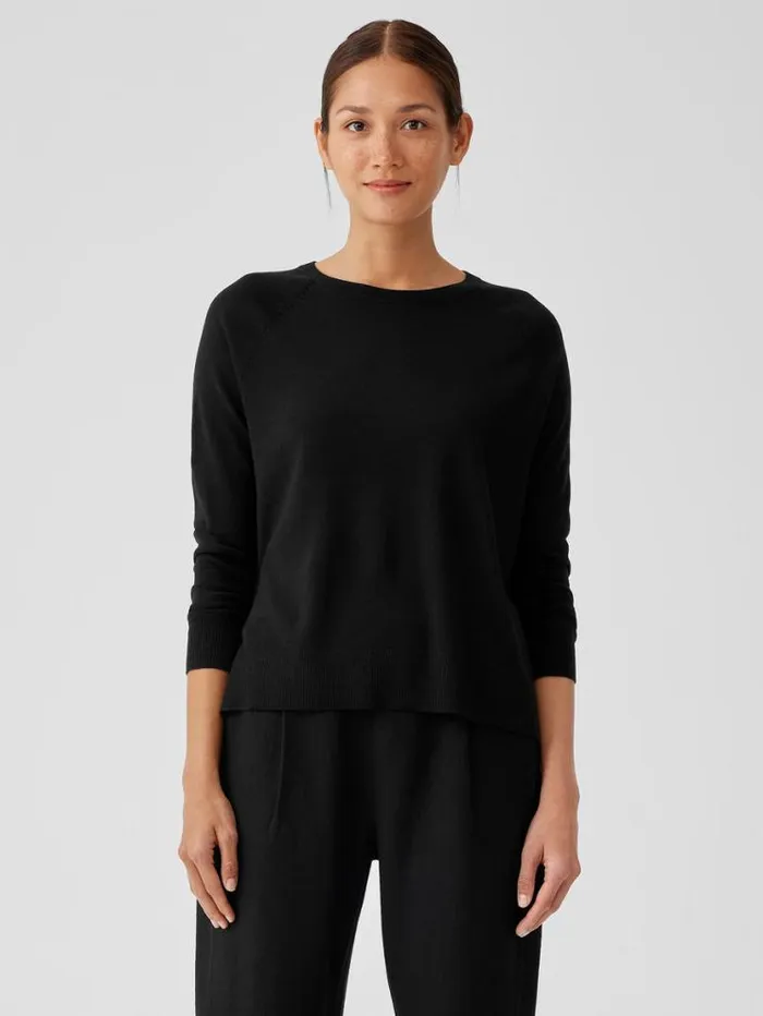 Eileen Fisher Extended Sizing 1X3X Fine Merino Jersey Crew Neck Top In Regenerative Wool Black 8211 Shop Eileen Fisher Extended Sizing 1X3X Fine Merino Jersey Crew Neck Top In Regenerative Wool Black 8211 Shop