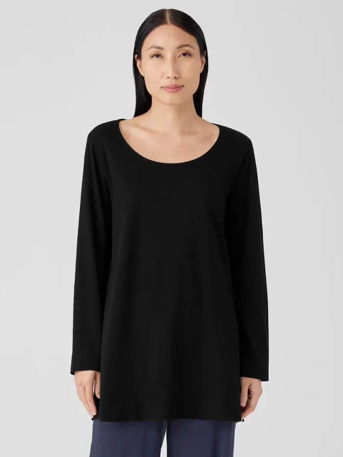 Eileen Fisher Extended Sizing 1X3X Organic Cotton Interlock Long Sleep Top Black 8211 Shop Eileen Fisher Extended Sizing 1X3X Organic Cotton Interlock Long Sleep Top Black 8211 Shop
